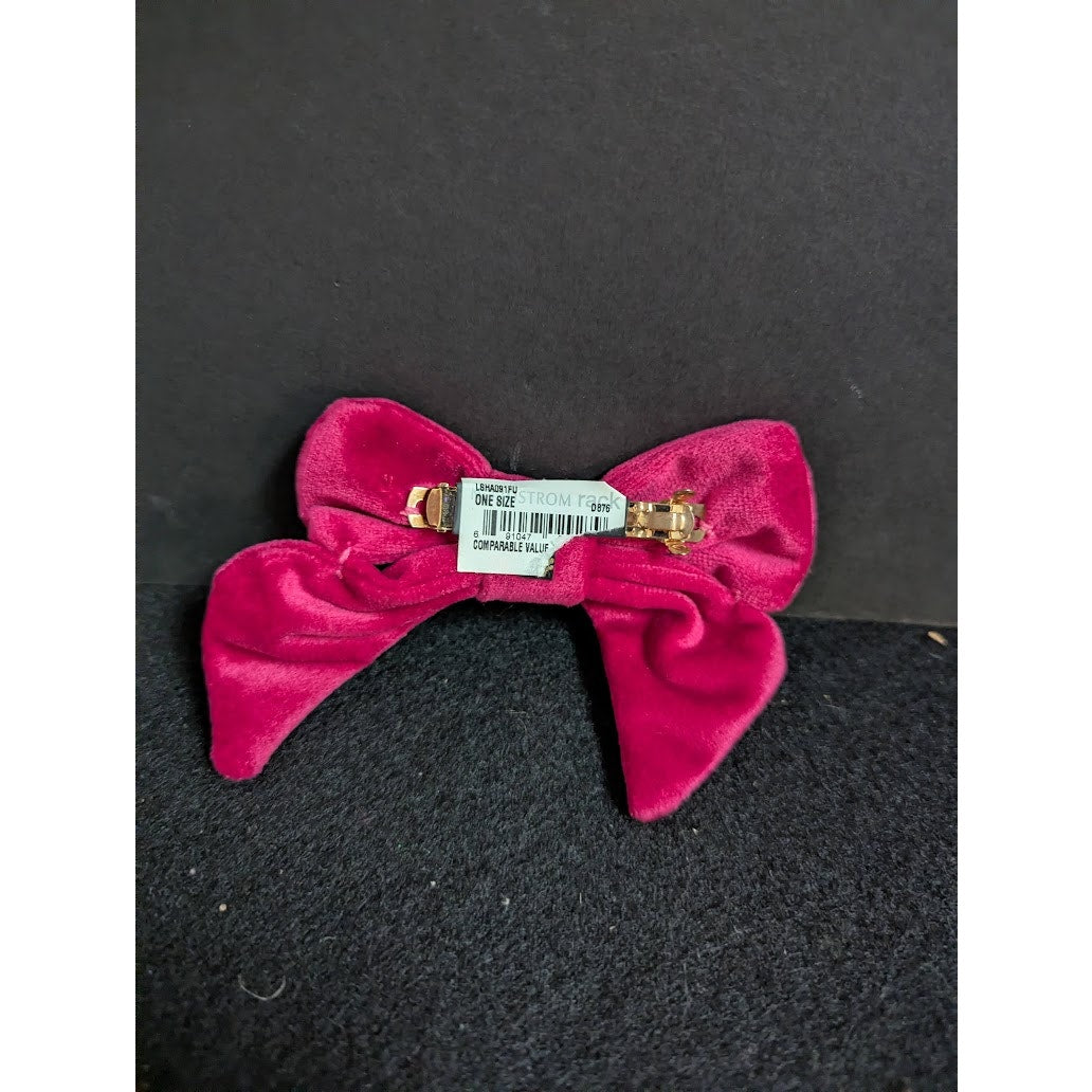 LELE SADOUGHI small  4" cranberry Velvet Bow new barrette crimson