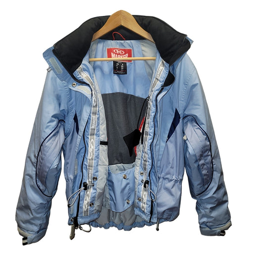 Marker Women's Light Blue Ski Jacket Snow Snowboard Coat Hood High Performance