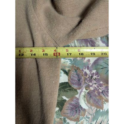 Liz Claiborne Petite Angora Wool Blend Knit Polo Sweater Camel Tan Vintage Y2K