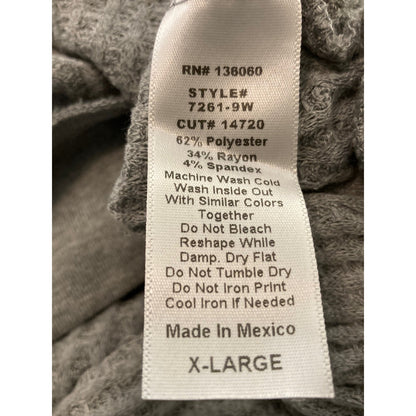 PST Project Social T Waffle Knit Thermal Top XL/Extra Large in Heather Gray NWT