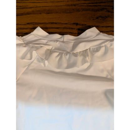 Janie and Jack Girls White Ruffle Collar Long Sleeve Top Size 3