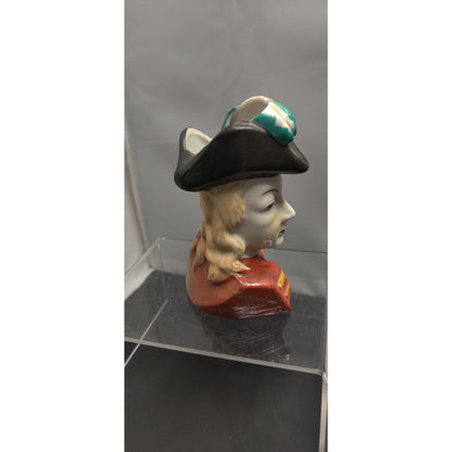 Vintage 1950s Colonial General Soldier HeadVase Planter Figurine Kitsch Regal