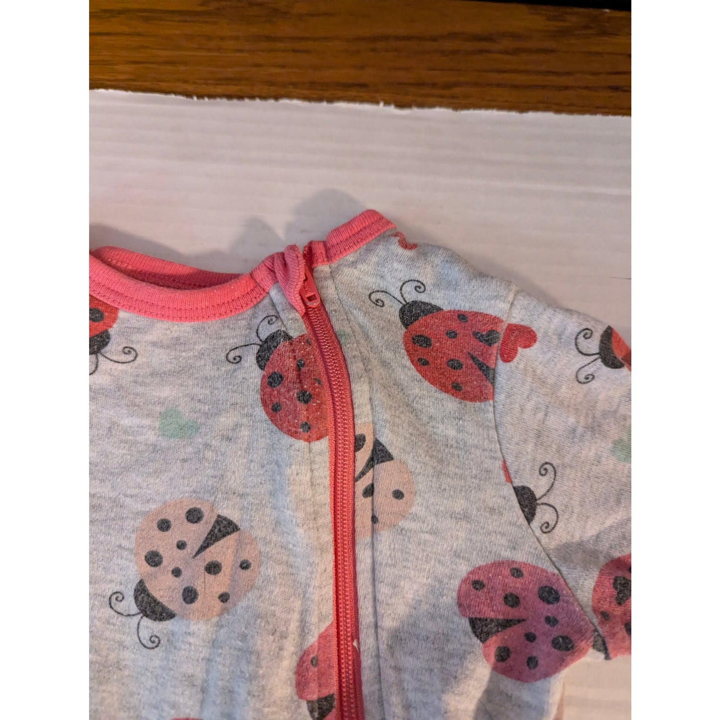 Koala Baby Baby Girls Gray Red Ladybug Fleece Footed Sleeper Size 18 Months