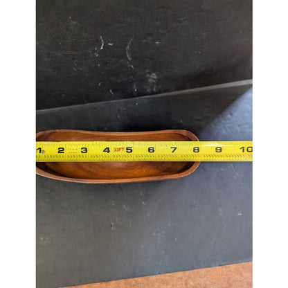 VINTAGE Lovely bowl sculpted from teak in a drop-like design MCM sculptural form