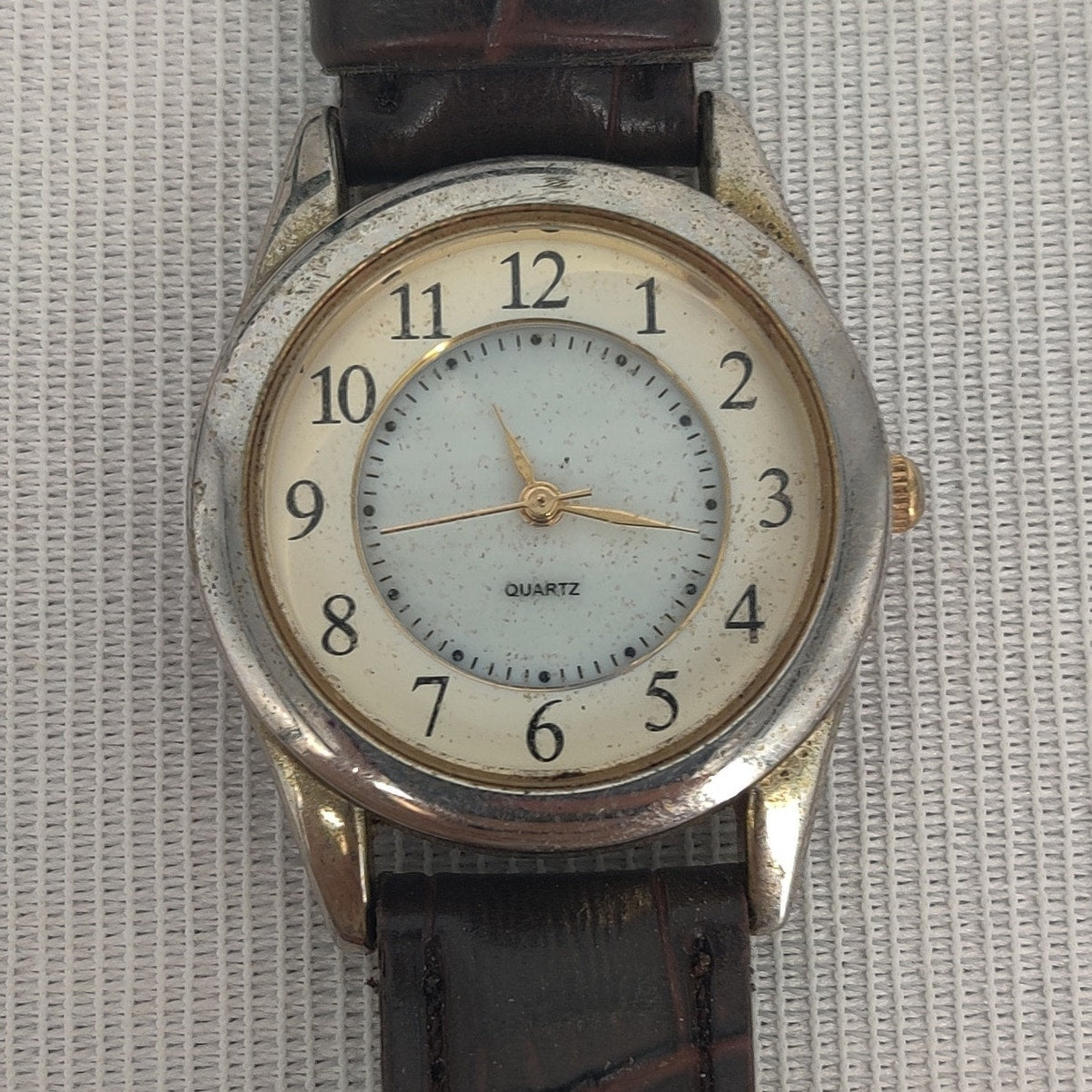 Vintage Quartz Stainless Steel Simulated Leather Watch Steampunk Repair/Parts