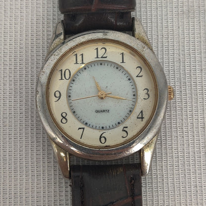 Vintage Quartz Stainless Steel Simulated Leather Watch Steampunk Repair/Parts