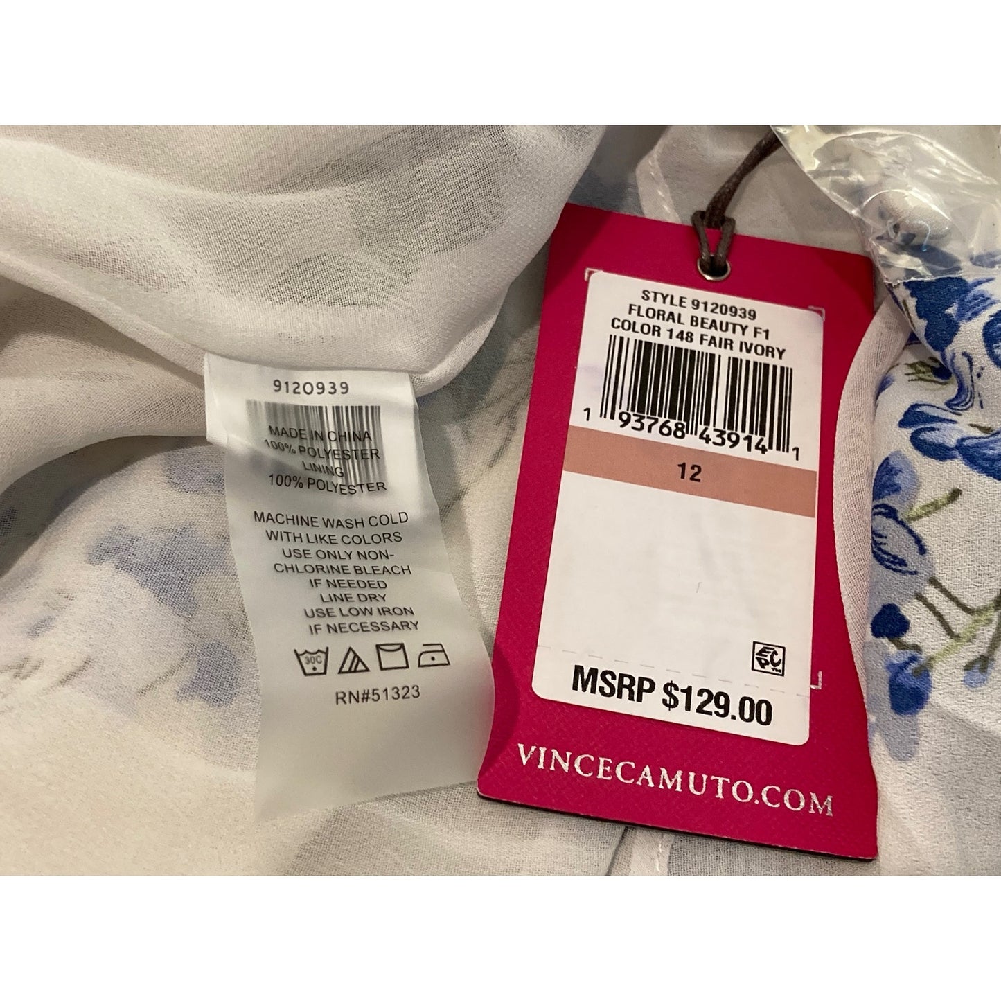 Vince Camuto Chiffon Asymmetrical Ruffle Button Front Dress Sz 12 in Ivory NWT