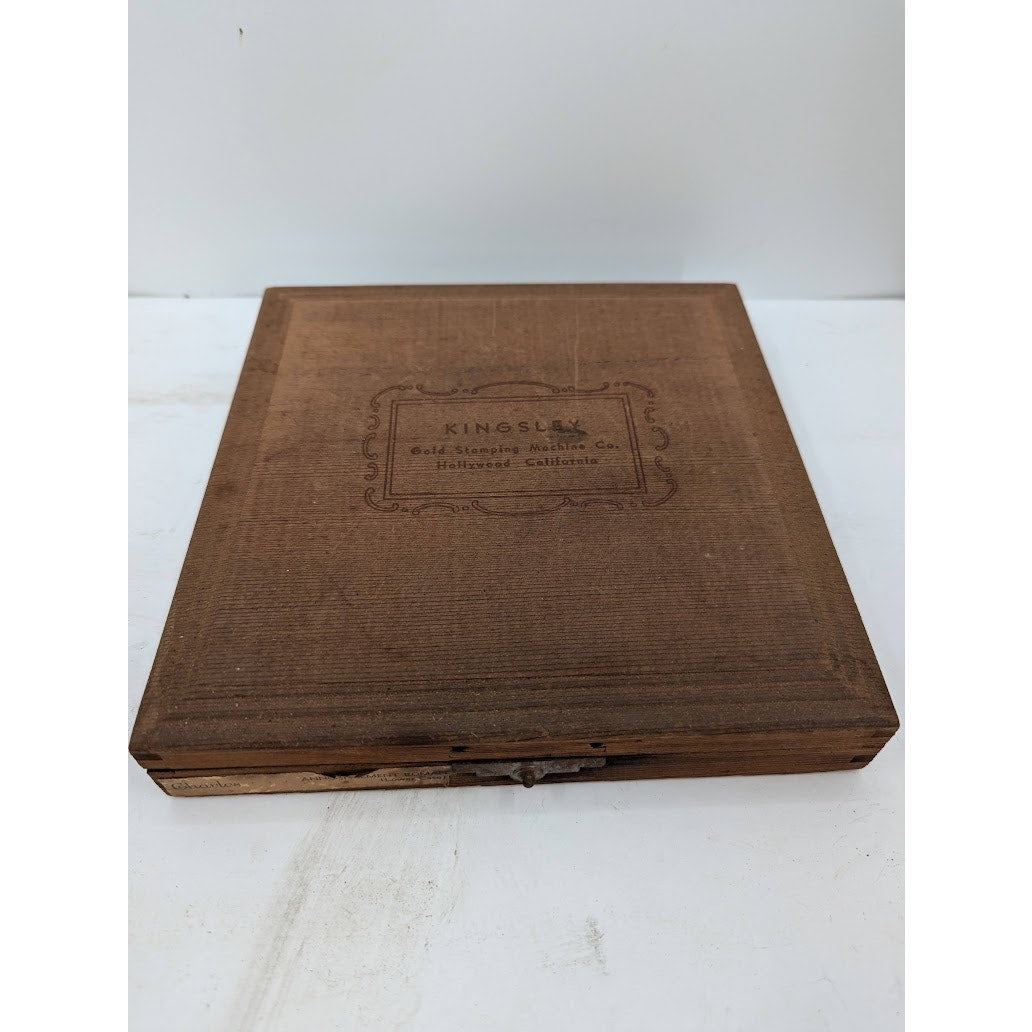 KINGSLEY hot FOIL Stamping Printer letters Typeset ROMAN lower case ,Wood Box