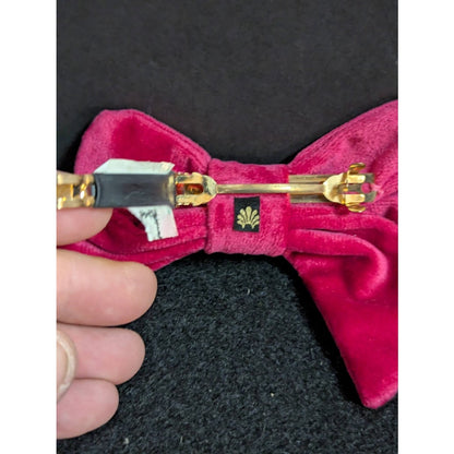 LELE SADOUGHI small  4" cranberry Velvet Bow new barrette crimson