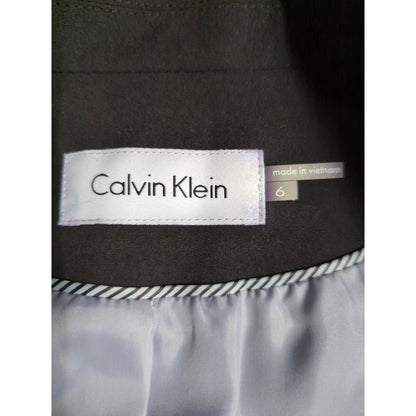 Calvin Klein Black Bolero Style Cropped Blazer Jacket Size Small Career Classic