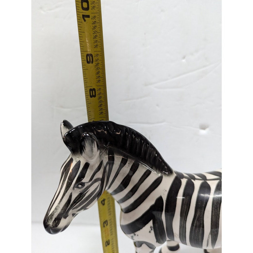 Vintage Ceramic Zebra Figurine Made in Japan Hand Painted 9" collectible NICE