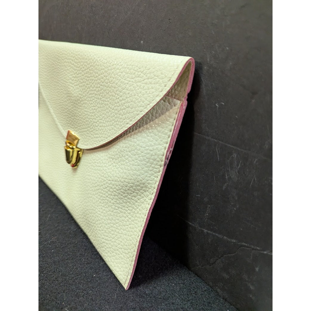 Vegan Pebbled Leather Conververtible Clutch Purse Shoulder Bag gold chain clasp
