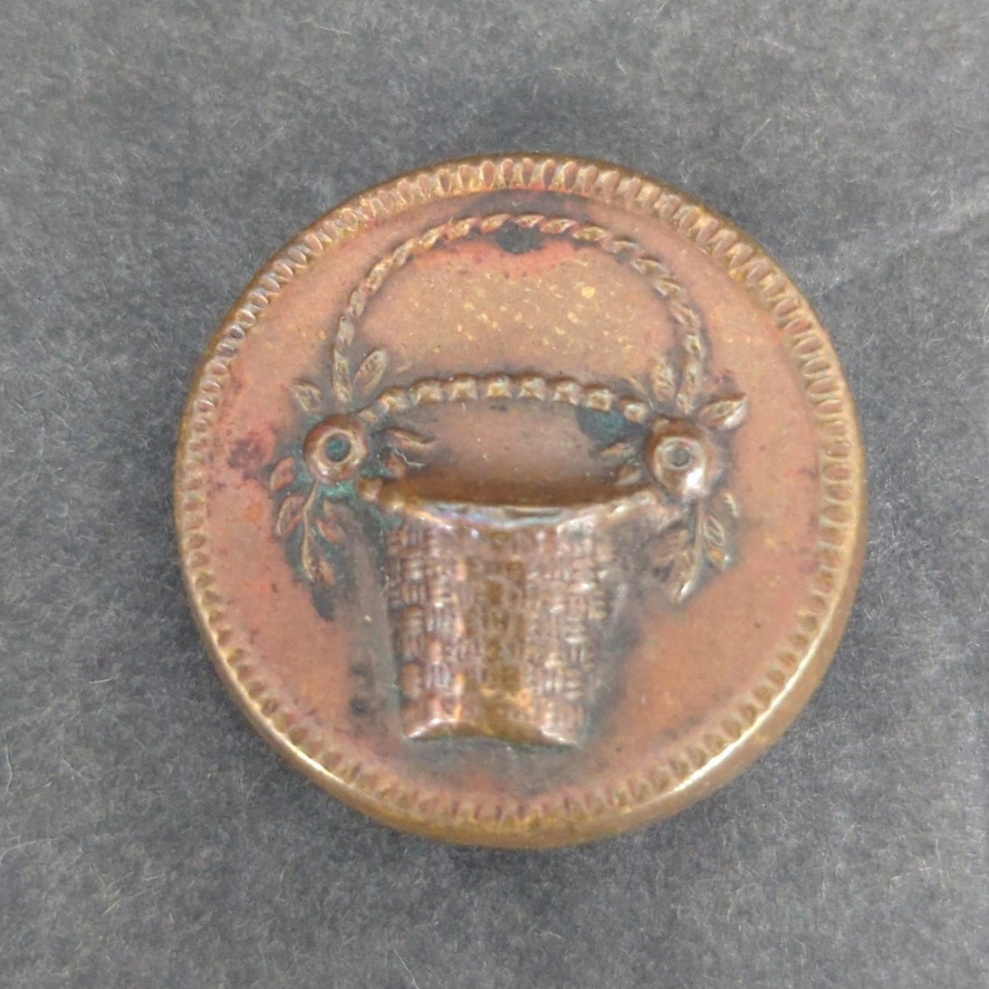 LOT GG of 10 Antique Vintage Victorian Brass Mixed Materials Buttons ESTATE FIND