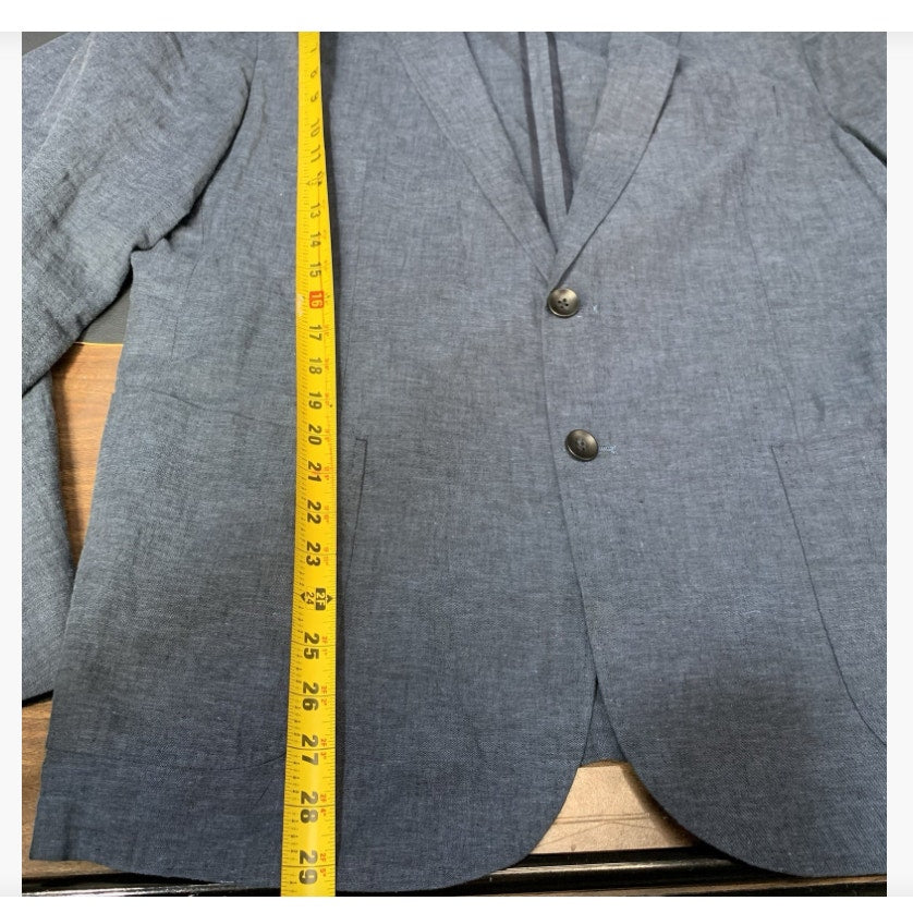 Nordstrom 1901 extra slim fit Jacket blazer lightweight Navy blue XL Linen Blend