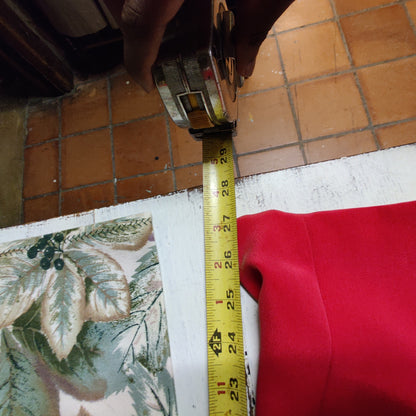Vintage Josephine Chaus Red 100% Silk Pleated Trouser Pants 90s Power Dressing 6