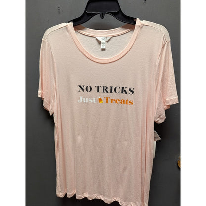 Nordstrom 1901 Women No Tricks T-Shirt, Size XL, Pink, New Holiday Halloween