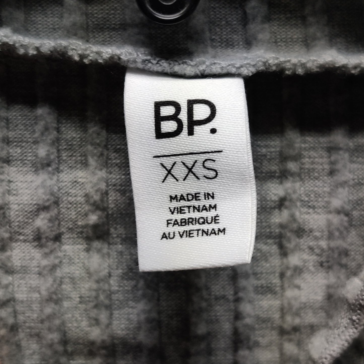 BP. Grey Ribbed Long Sleeve Mock Neck Top New Minimalist Casual Lettuce Hem