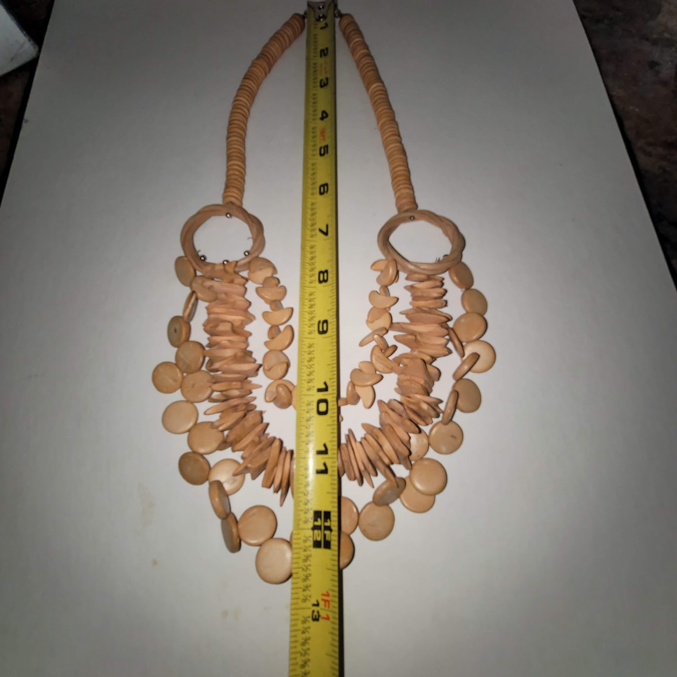 Multi Strand Necklace Wood Seed statement jewelry layering
