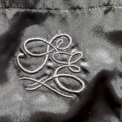 Vintage Signature Expressions Satin Pajama Set Medium Blue Monogram PJs Pant top
