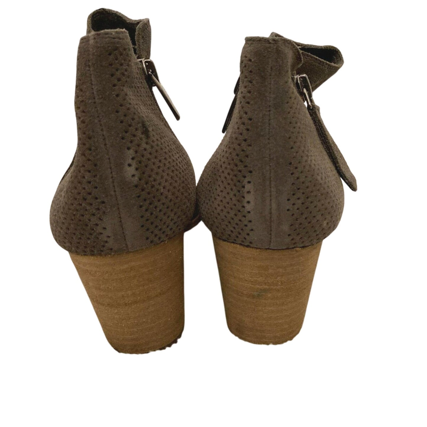 Vince Camuto Womens Nethera Perforated Suede Zip Ankle Booties Sz 10 Gray NWT