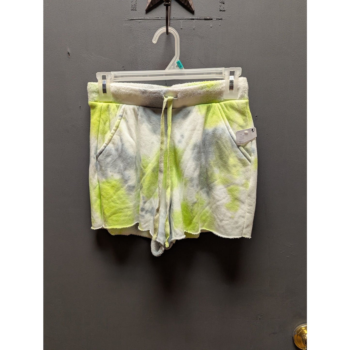 Free People Intimately pockets Xs Fleece green gray Shorts tie dye drawstring