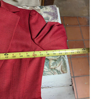 Alex Marie Red Textured Peplum Blazer Dark Academia Corporate Core Size 2 Jacket