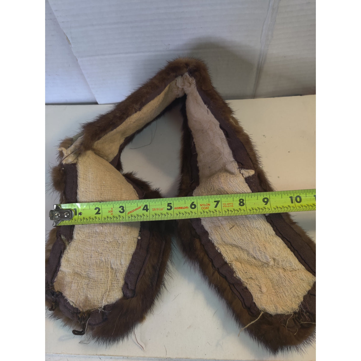 Vintage Brown Real Fur Collar Wrap Stole collar damaged Costume Crafting