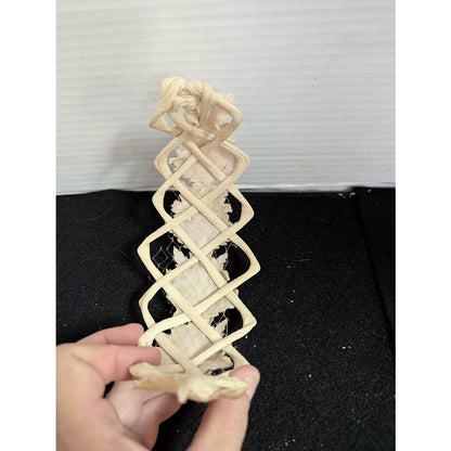 Vintage 50s Ivory Velvet Chenille Lattice Headband Hat Whimsy Cage Fascinator