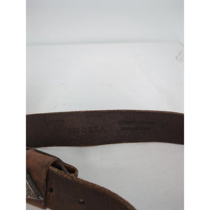 Vintage Guess Leather Belt Brown Raw Edge Cowgirl Rustic Boho Chic No buckle