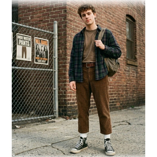 Vintage Brown Corduroy Pants 70s Academia Minimalist Aesthetic 32x26.6