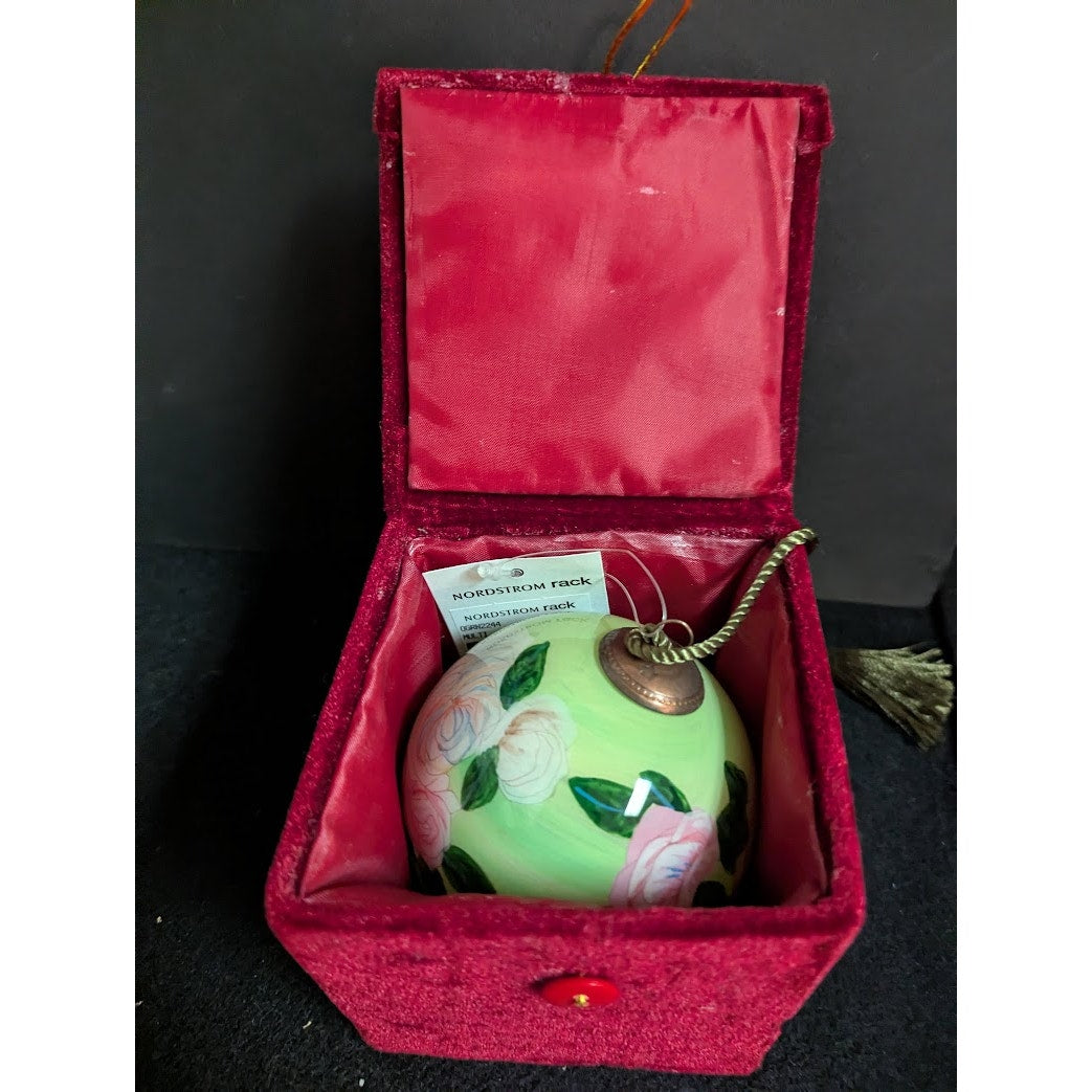 La Pastiche Pierre-Auguste Renoir 'Discarded Roses' Hand Painted Glass Ornament Collectable