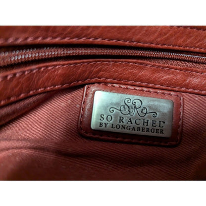 So Rachel by Longaberger Hobo handbag purse Wine leather PreOwned
