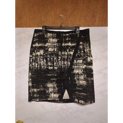 Monroe & main 2 pc. Skirt Set Size 16 Black White Abstract wiggle career avant