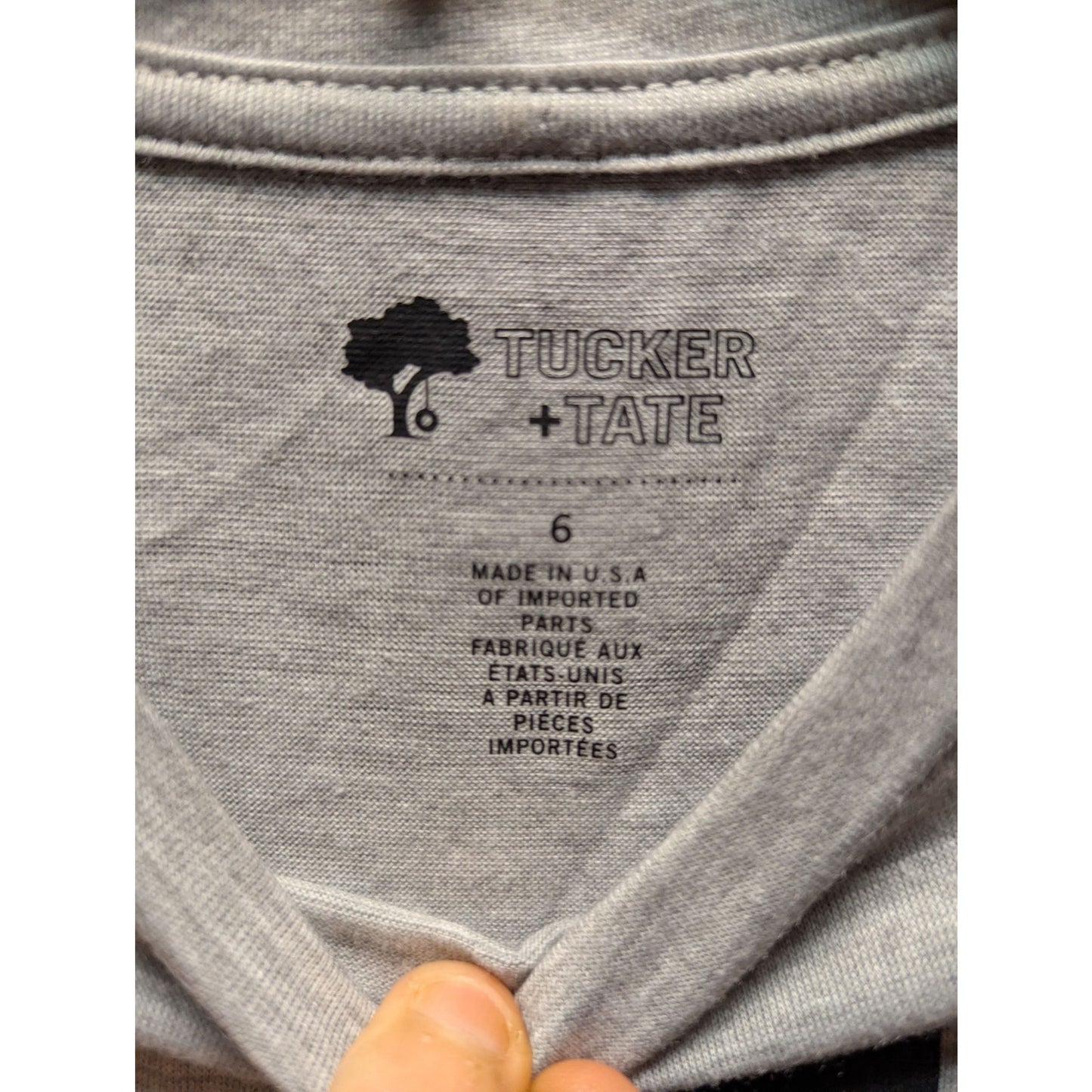 Tucker + Tate Gray & Black Graphic Short Sleeve T-Shirt Size 6 NWT VOTE