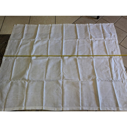 Linen tablecloth FLORAL Jacquard Nice edge 60" x 76" rectangle white