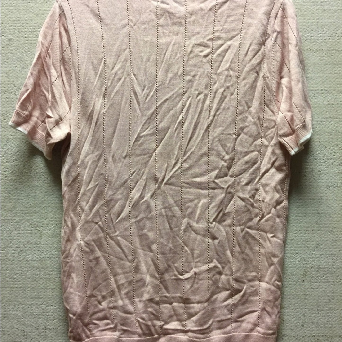 Topman shirt mens Size Small Knit form fitted Salmon with Cream Trim NEW sweater