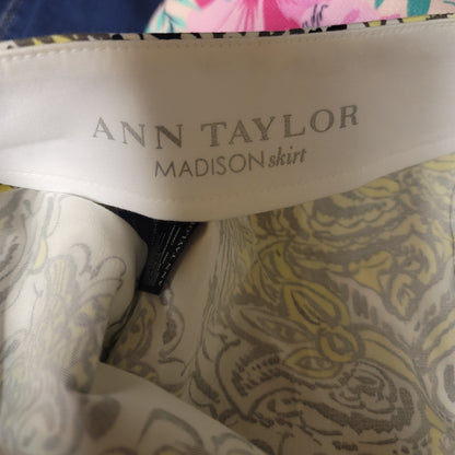 Ann Taylor NEW madison skirt yellow white paisley Size 2 Summer Casual