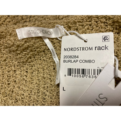 Stitchdrop Open Front Cardigan Sweater Large Ombre Combo/Tan NEW Flyaway Front