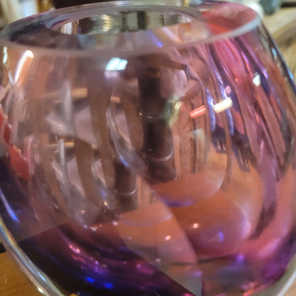Fifth Avenue Crystal Sommerso Art Glass Vase Purple Blue Gradation 7" High end