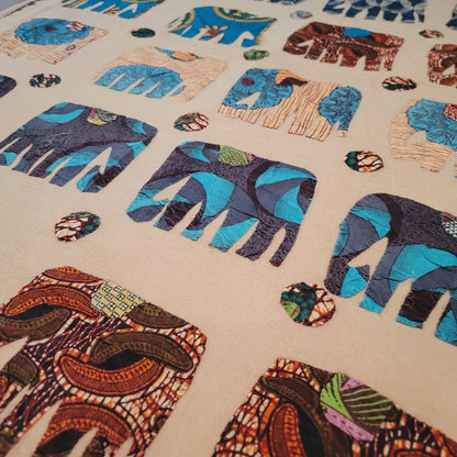 Boho elephant tiedye Hand sewn queen full blanket coverlet lightweight bedspread