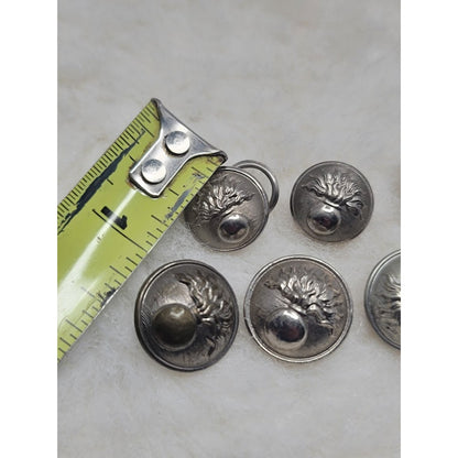 Lot of 6 Antique French Flaming Grenade Buttons Gendarmerie & National Guard