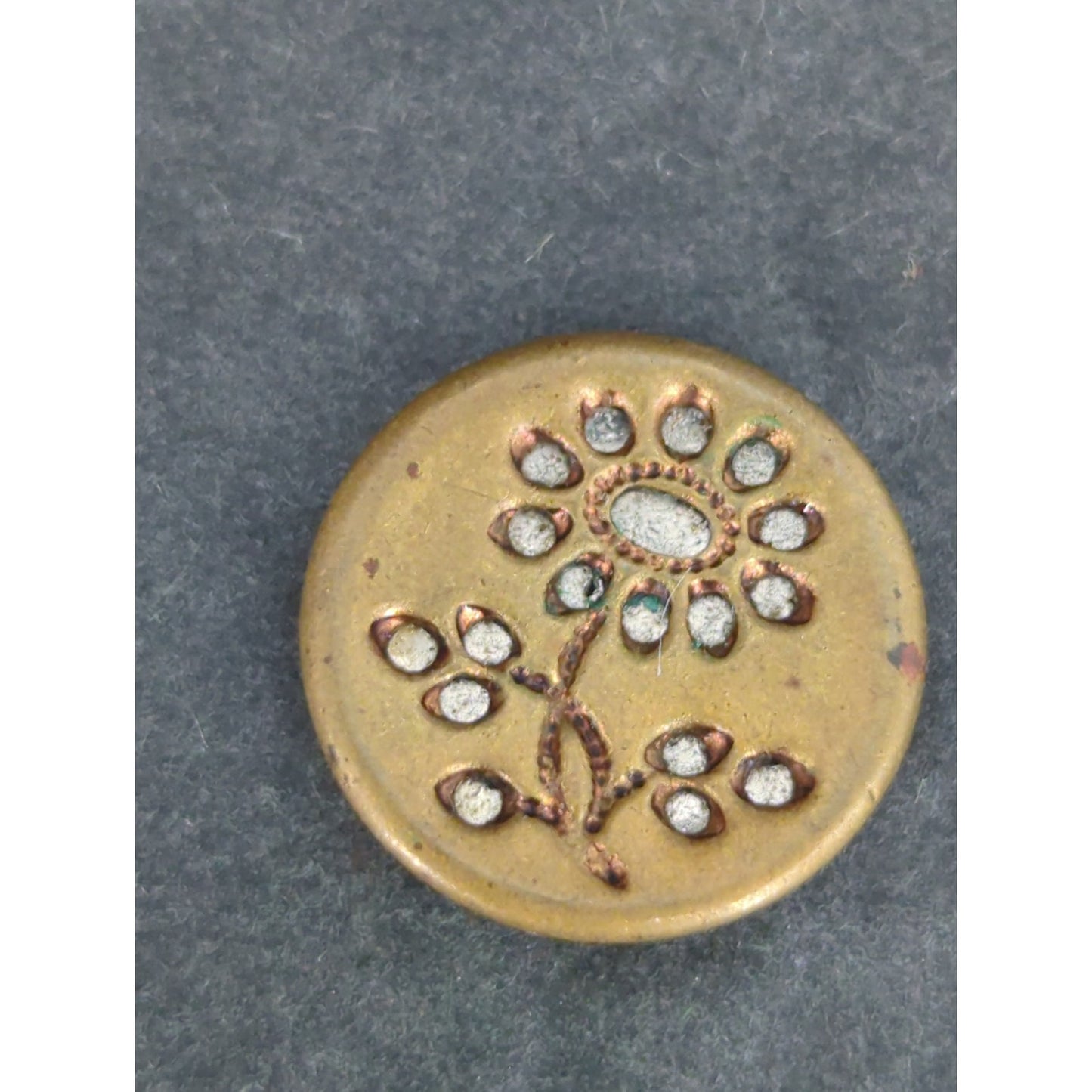 LOT TT of 10 Antique Vintage Victorian Brass Mixed Materials Buttons ESTATE FIND