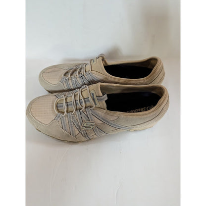 Skechers Shoes Size 9 Cream Active Bikers Lite Relive Relaxed Fit Comfort Bungee
