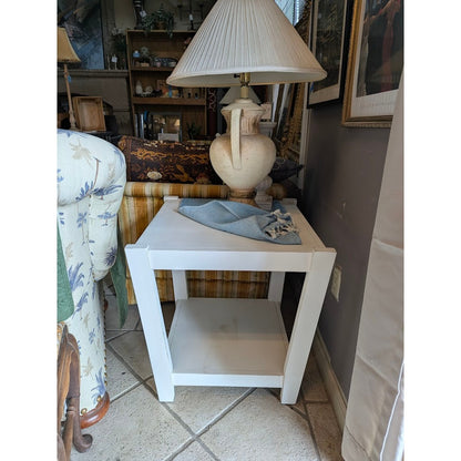 Secondhand Sandies: Pair of white 24x24 end tables side tables living room