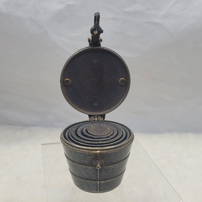 Antique Bronze Nesting Apothecary Cup Weights Set 17-19th Century Dark Academia