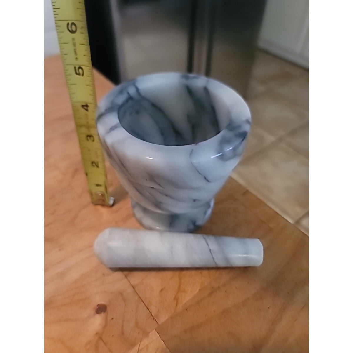 4" White Marble Mortar and Pestle Set CLASSIC kitchen Ware Cooking CHEF