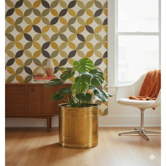 Large Vintage Brass Planter 11" wide x 10" tall lacquered cachepot