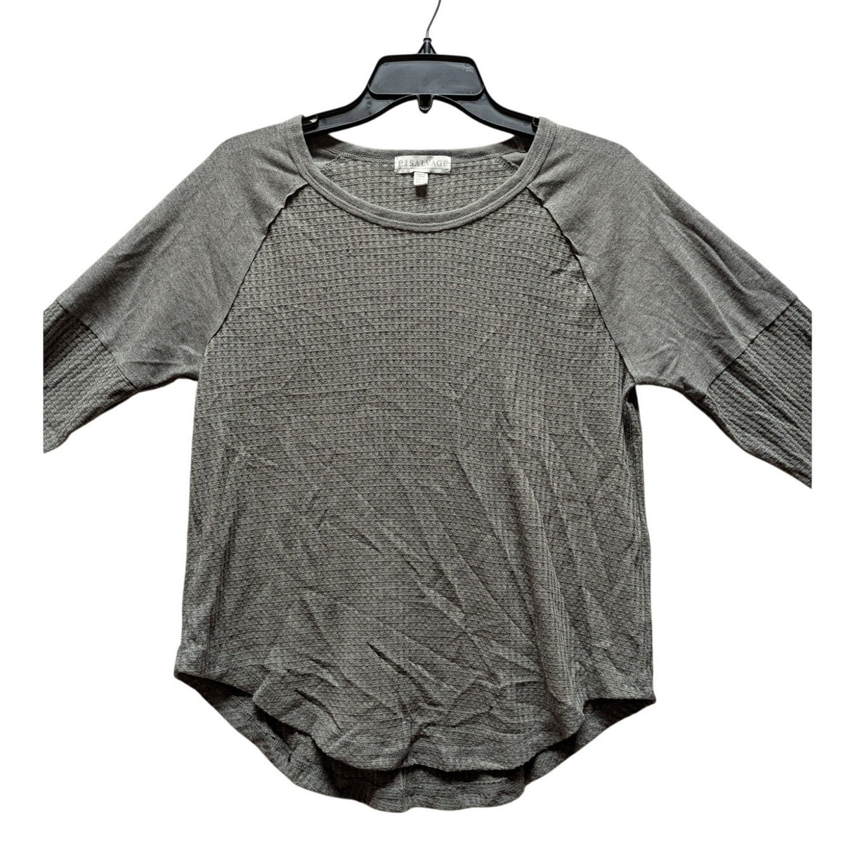 PJ Salvage gray thermal waffle knit Tshirt Womens Size medium layering