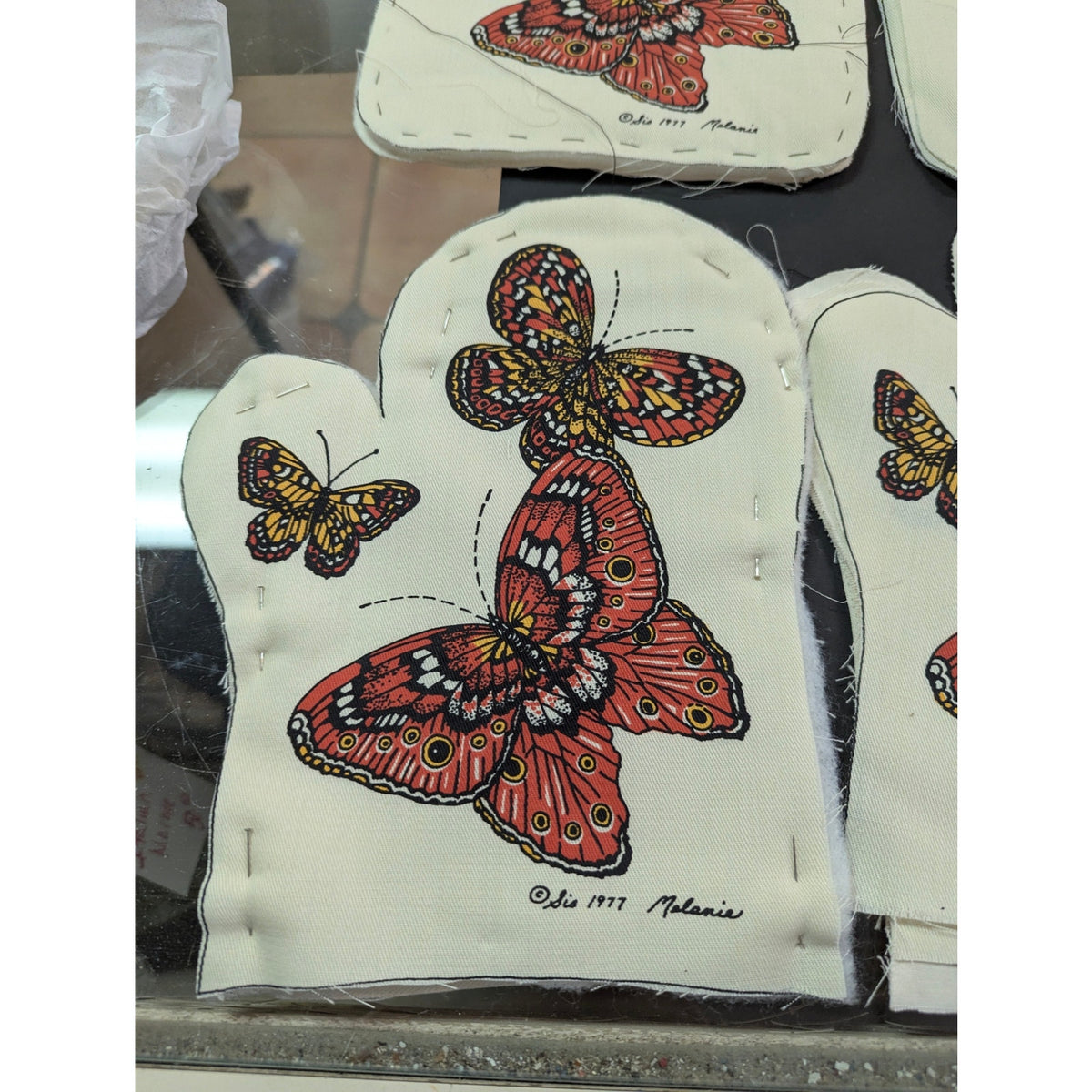 unfinished Applique Pieces Butterflies Sis 1977 Melanie craft sewing project