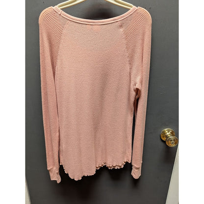 BP. New scoop neck long sleeve Pink thermal top shirt Tshirt waffleknit Medium
